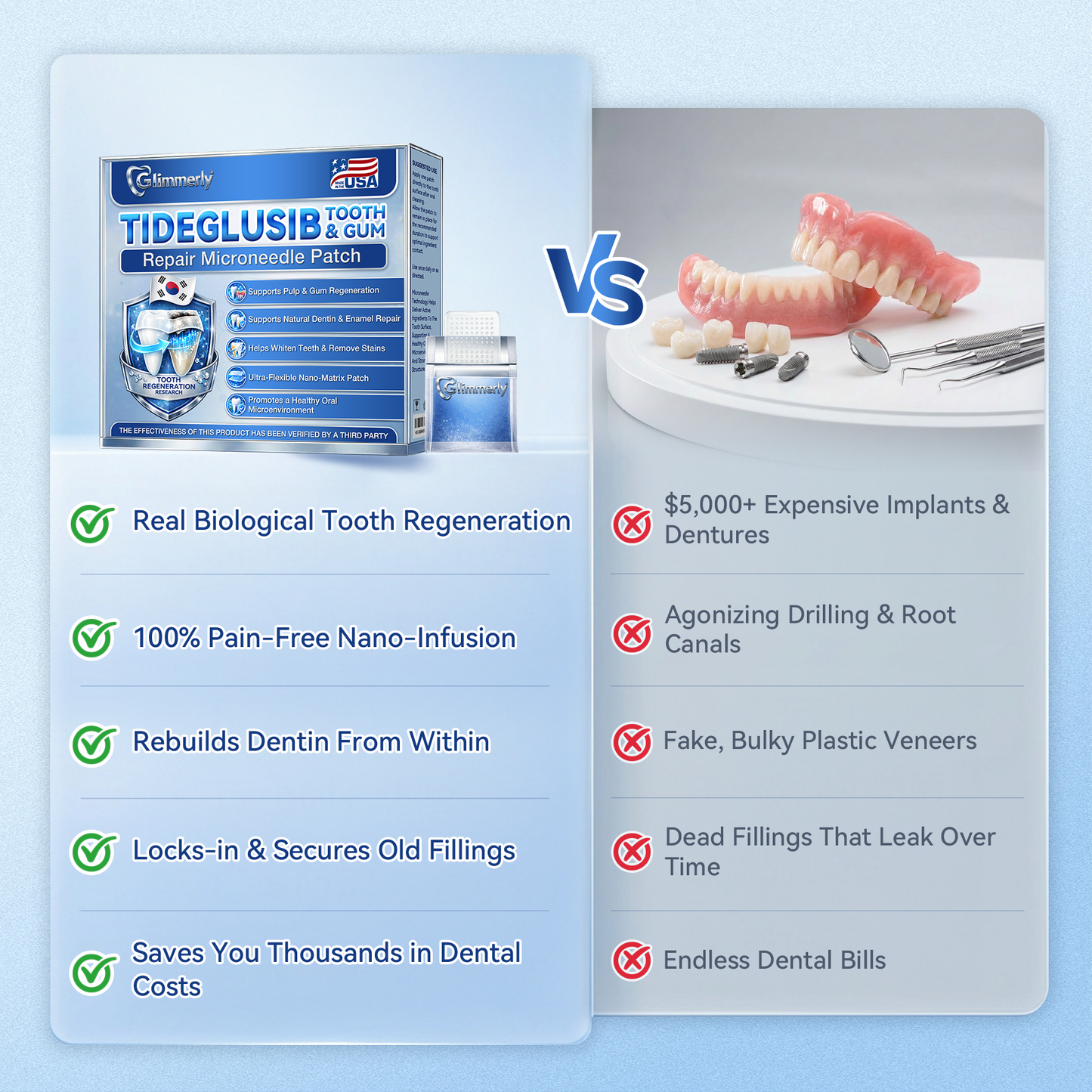 🦷𝐆𝐥𝐢𝐦𝐦𝐞𝐫𝐥𝐲® 🌼Tideglusib flaster s mikroiglama za popravak zubi i desni|Napredne trakice za aktivaciju matičnih stanica (obnavljaju caklinu i dentin, jačaju desni, uklanjaju kamenac i neugodne mirise, zaustavljaju osjetljivost zuba)) 3.0