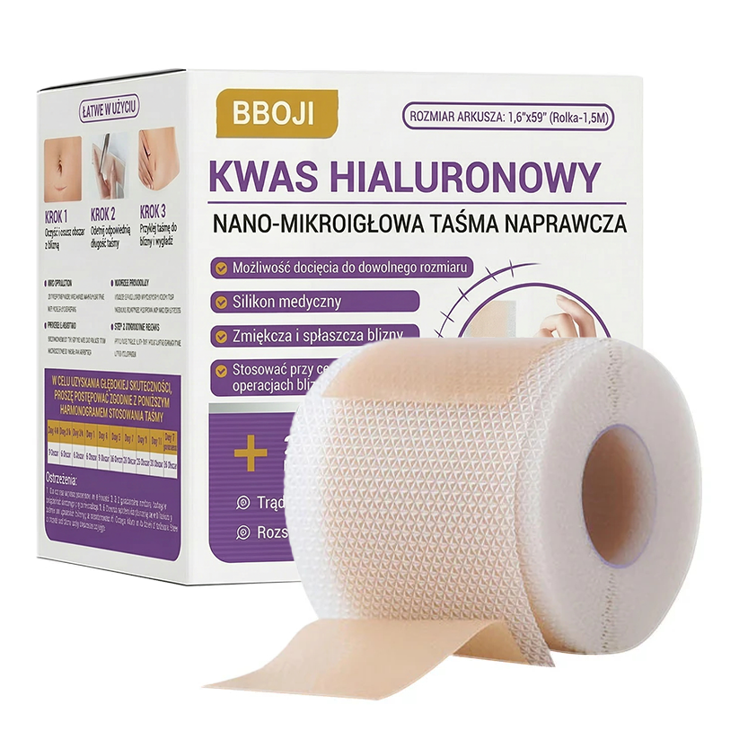 ✅Oficjalny sklep | BBOJI® kwas hialuronowy nano-mikroigłowa taśma naprawcza 🏥(leczenie starych i nowych blizn, redukcja blizn pooperacyjnych, rozstępów, bliznowców, trądziku, oparzeń, brodawek, zmian skórnych oraz żylaków)