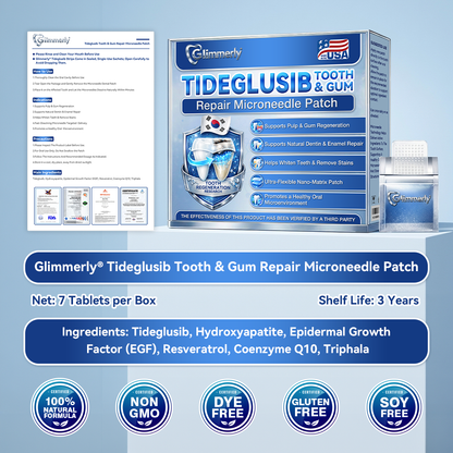🦷𝐆𝐥𝐢𝐦𝐦𝐞𝐫𝐥𝐲® 🌼Tideglusib flaster s mikroiglama za popravak zubi i desni|Napredne trakice za aktivaciju matičnih stanica (obnavljaju caklinu i dentin, jačaju desni, uklanjaju kamenac i neugodne mirise, zaustavljaju osjetljivost zuba)) 3.0