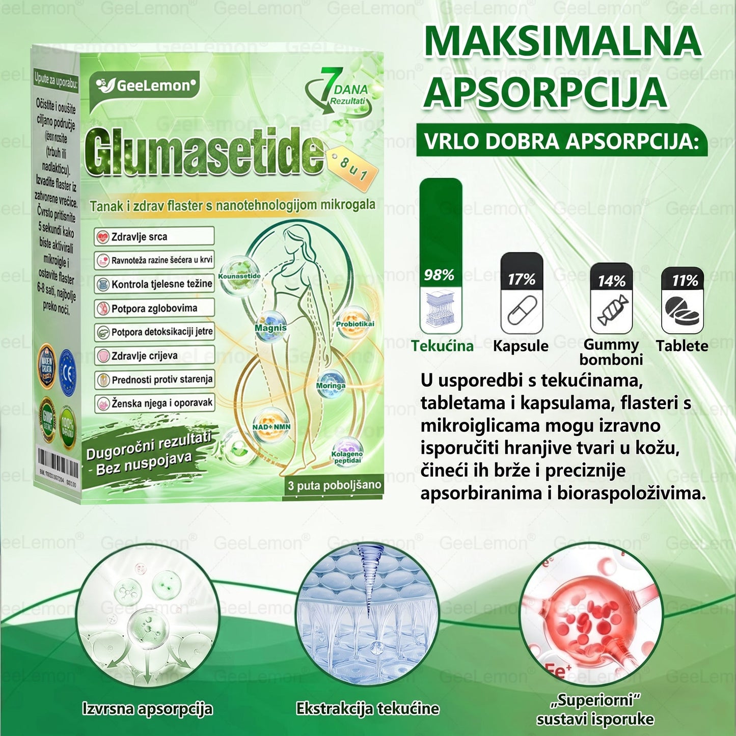 Službena certifikacija🍧 Tisuće zadovoljnih korisnika u Hrvatskoj🔥𝐆𝐞𝑒𝐿𝑒𝐦𝐨𝐧® 𝐆𝐥𝐮𝐦𝐚𝐬𝐞𝐭𝐢𝐝𝐞 8 IN 1" TANAK I ZDRAV MIKROIGLICNI FLASTER S NANOPARTIKLAMA (Samo jednom dnevno, vidljive promjene za 7 dana)  ✅